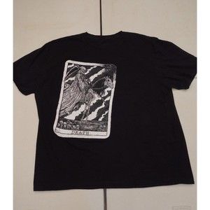 VERTEBRAE33 Black Graphic T-Shirt Adult Size 2XL With Grim Reaper In Front